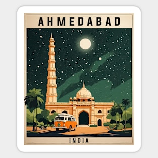 Ahmedabad India Starry Night Vintage Tourism Travel Sticker